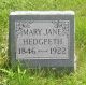 Mary Jane )Hanes) Hedgpeth headstone